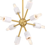 Star Dust 60-Watt 8-Light Brushed Gold Modern Pendant Light with Natural Marble Accents and No Bulbs Included