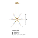 Star Dust 60-Watt 8-Light Brushed Gold Modern Pendant Light with Natural Marble Accents and No Bulbs Included