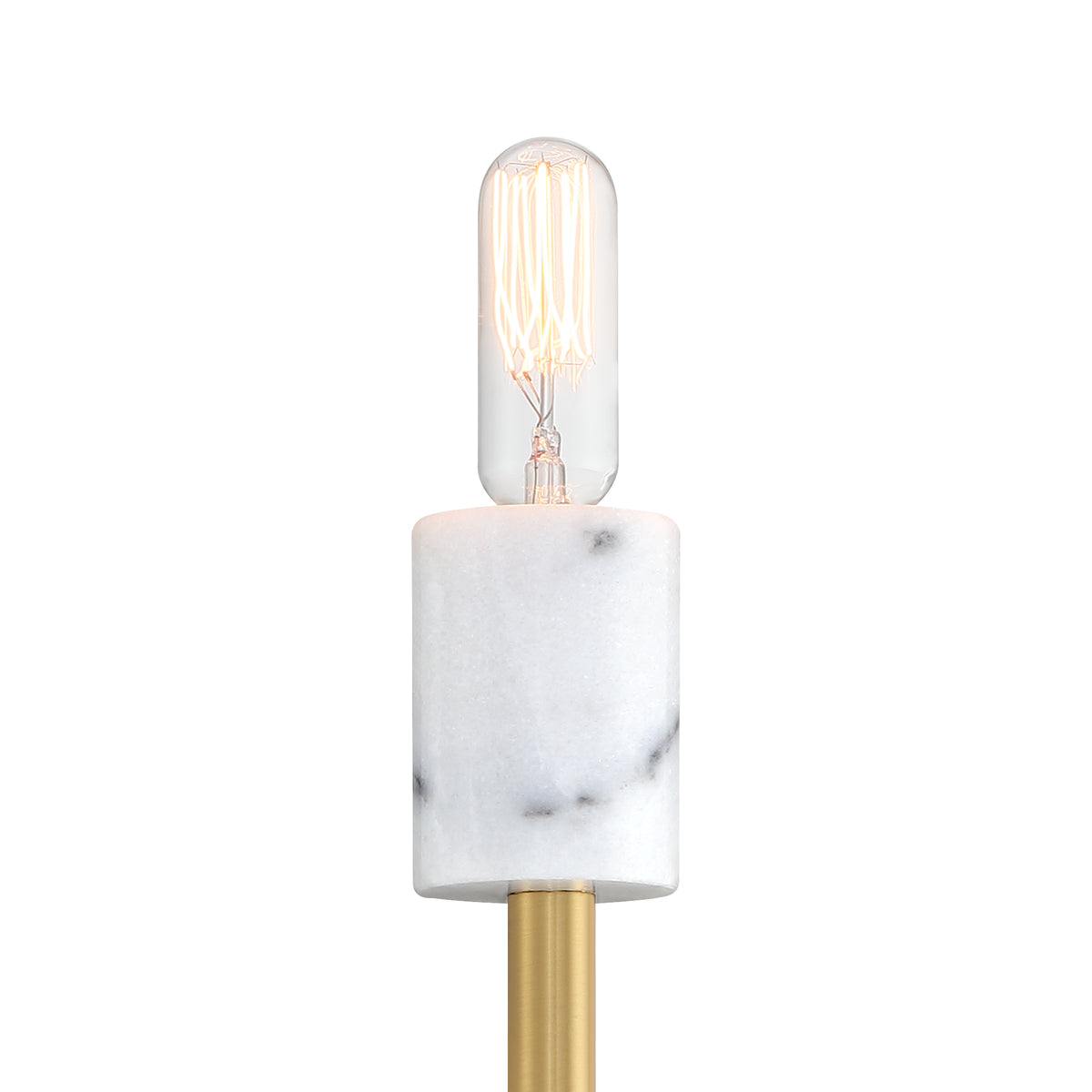Star Dust 5.25 in. 1-Light Brushed Gold Mid-century Wall Sconce with Natural Marble Accent for Living Rooms