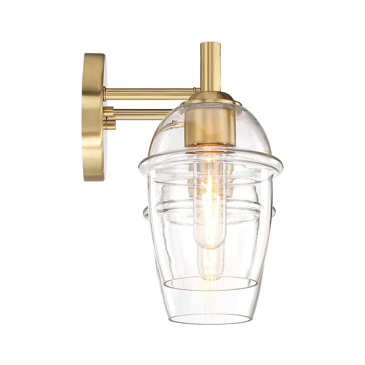 Summer Jazz 16 in. 2-Light Brushed Gold Transitional Vanity Light with Clear Glass Shades for Bathrooms
