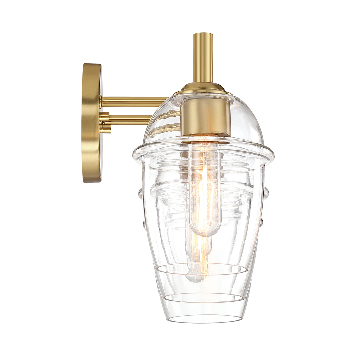 Summer Jazz 24 in. 3-Light Brushed Gold Transitional Vanity Light with Clear Glass Shades for Bathrooms