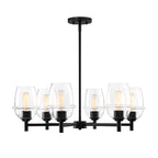 Summer Jazz 6-Light Matte Black Transitional Sputnik Chandelier for Dining Areas with No Bulbs Included
