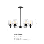 Summer Jazz 6-Light Matte Black Transitional Sputnik Chandelier for Dining Areas with No Bulbs Included