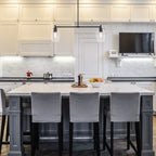 Summer Jazz 2-Light Matte Black Transitional Linear Chandelier for Kitchen Islands with No Bulbs Included
