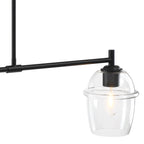Summer Jazz 2-Light Matte Black Transitional Linear Chandelier for Kitchen Islands with No Bulbs Included