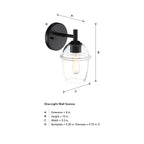 Summer Jazz 5.5 in. 1-Light Matte Black Transitional Wall Sconce with Clear Glass Shade for Bathrooms