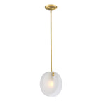 Sky 60-Watt 1-Light Brushed Gold Transitional Pendant Light with Etched Fluted Glass Shade and No Bulbs Included