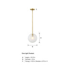 Sky 60-Watt 1-Light Brushed Gold Transitional Pendant Light with Etched Fluted Glass Shade and No Bulbs Included