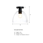 Indigo 10 in. 1-Light Brushed Gold Modern Entryway Semi-Flush Mount with Clear Glass Shade