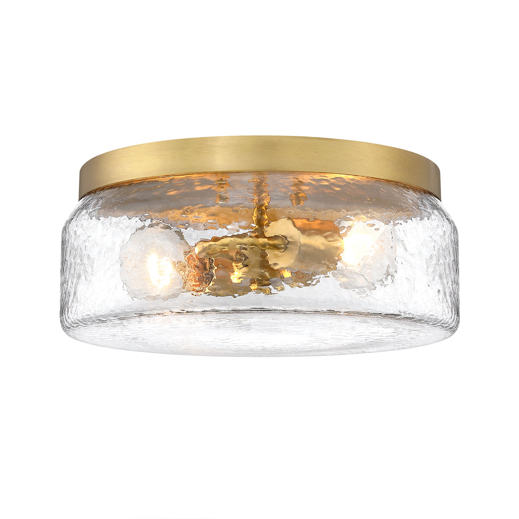Rose Marie 13 in. Modern Brushed gold Medium-Base (E26) Bulb Flush Mount for Kitchens