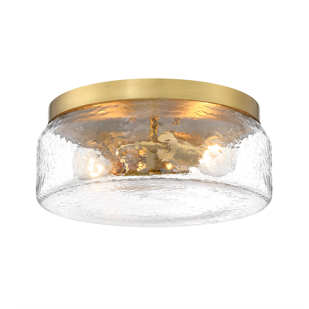 Rose Marie 13 in. Modern Brushed gold Medium-Base (E26) Bulb Flush Mount for Kitchens