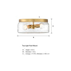 Rose Marie 13 in. Modern Brushed gold Medium-Base (E26) Bulb Flush Mount for Kitchens