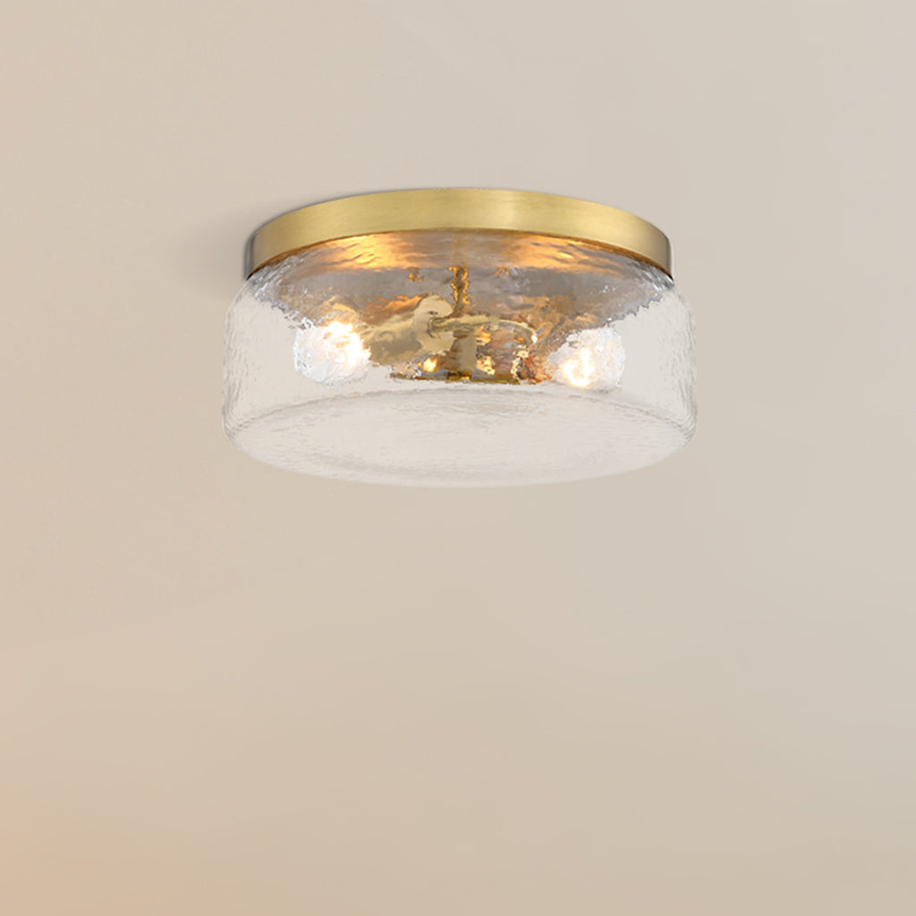 Rose Marie 13 in. Modern Brushed gold Medium-Base (E26) Bulb Flush Mount for Kitchens