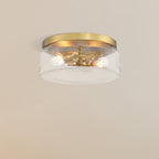 Rose Marie 13 in. Modern Brushed gold Medium-Base (E26) Bulb Flush Mount for Kitchens