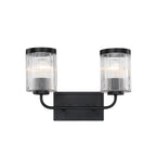 Aspen 16 in. 2-Light Matte Black Modern Wall Vanity Light for Bathrooms for Bathrooms