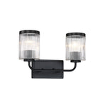 Aspen 16 in. 2-Light Matte Black Modern Wall Vanity Light for Bathrooms for Bathrooms