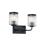 Aspen 16 in. 2-Light Matte Black Modern Wall Vanity Light for Bathrooms for Bathrooms