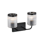Aspen 16 in. 2-Light Matte Black Modern Wall Vanity Light for Bathrooms for Bathrooms