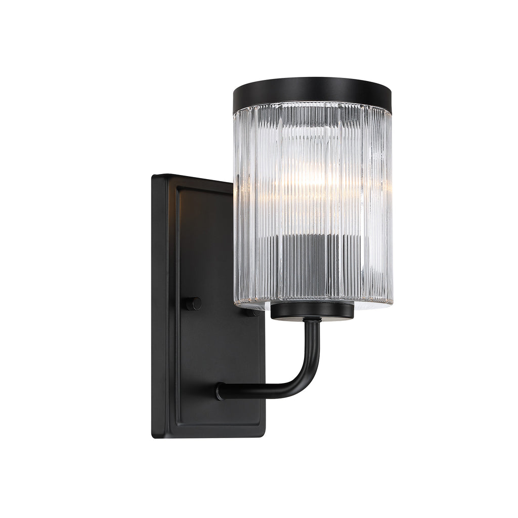 Aspen 4.75 in. 1-Light Matte Black Modern Indoor Wall Sconce Light for Bathrooms for Living Rooms