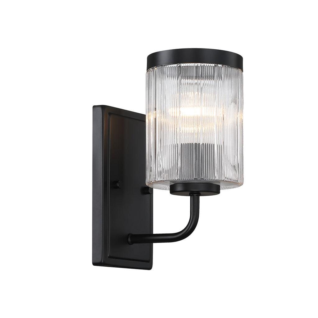 Aspen 4.75 in. 1-Light Matte Black Modern Indoor Wall Sconce Light for Bathrooms for Living Rooms