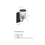 Aspen 4.75 in. 1-Light Matte Black Modern Indoor Wall Sconce Light for Bathrooms for Living Rooms