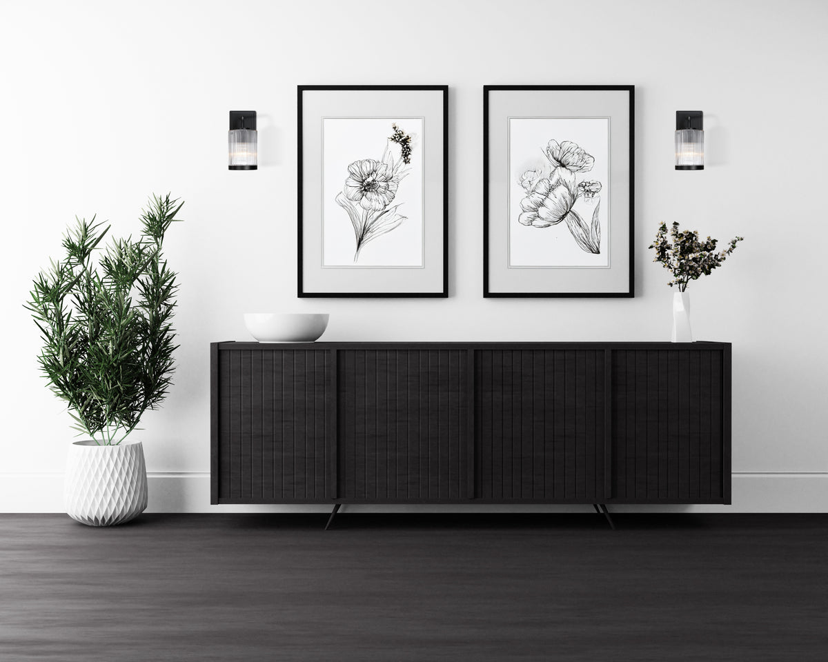 Aspen 4.75 in. 1-Light Matte Black Modern Indoor Wall Sconce Light for Bathrooms for Living Rooms