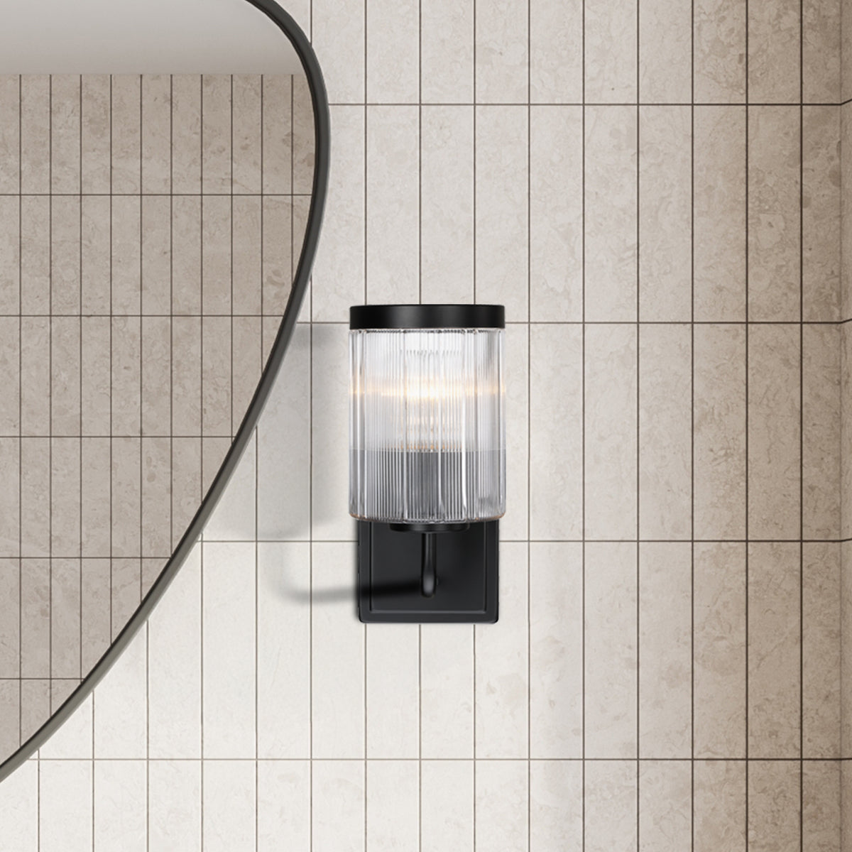 Aspen 4.75 in. 1-Light Matte Black Modern Indoor Wall Sconce Light for Bathrooms for Living Rooms