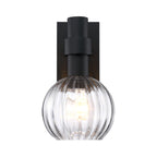 Fernwood 13 in. 1-Light Black Outdoor Hardwired Wall Light Lantern Porch Sconce No Bulbs Included