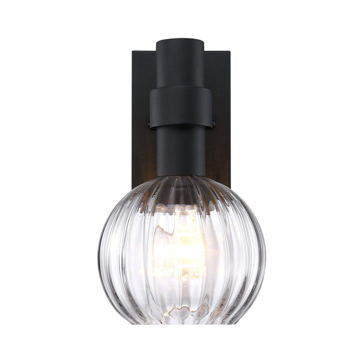 Fernwood 13 in. 1-Light Black Outdoor Hardwired Wall Light Lantern Porch Sconce No Bulbs Included