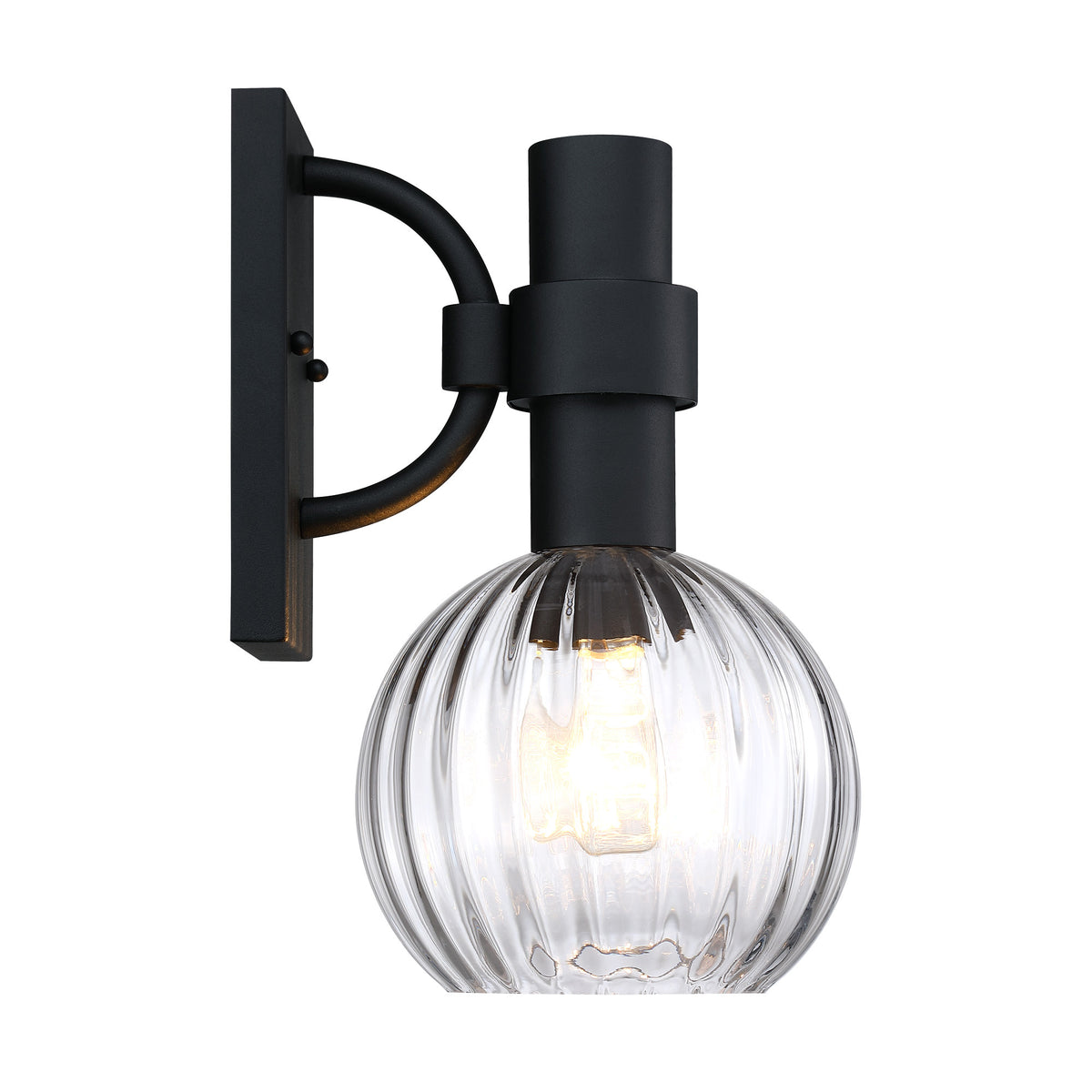 Fernwood 13 in. 1-Light Black Outdoor Hardwired Wall Light Lantern Porch Sconce No Bulbs Included