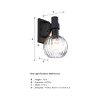 Fernwood 13 in. 1-Light Black Outdoor Hardwired Wall Light Lantern Porch Sconce No Bulbs Included