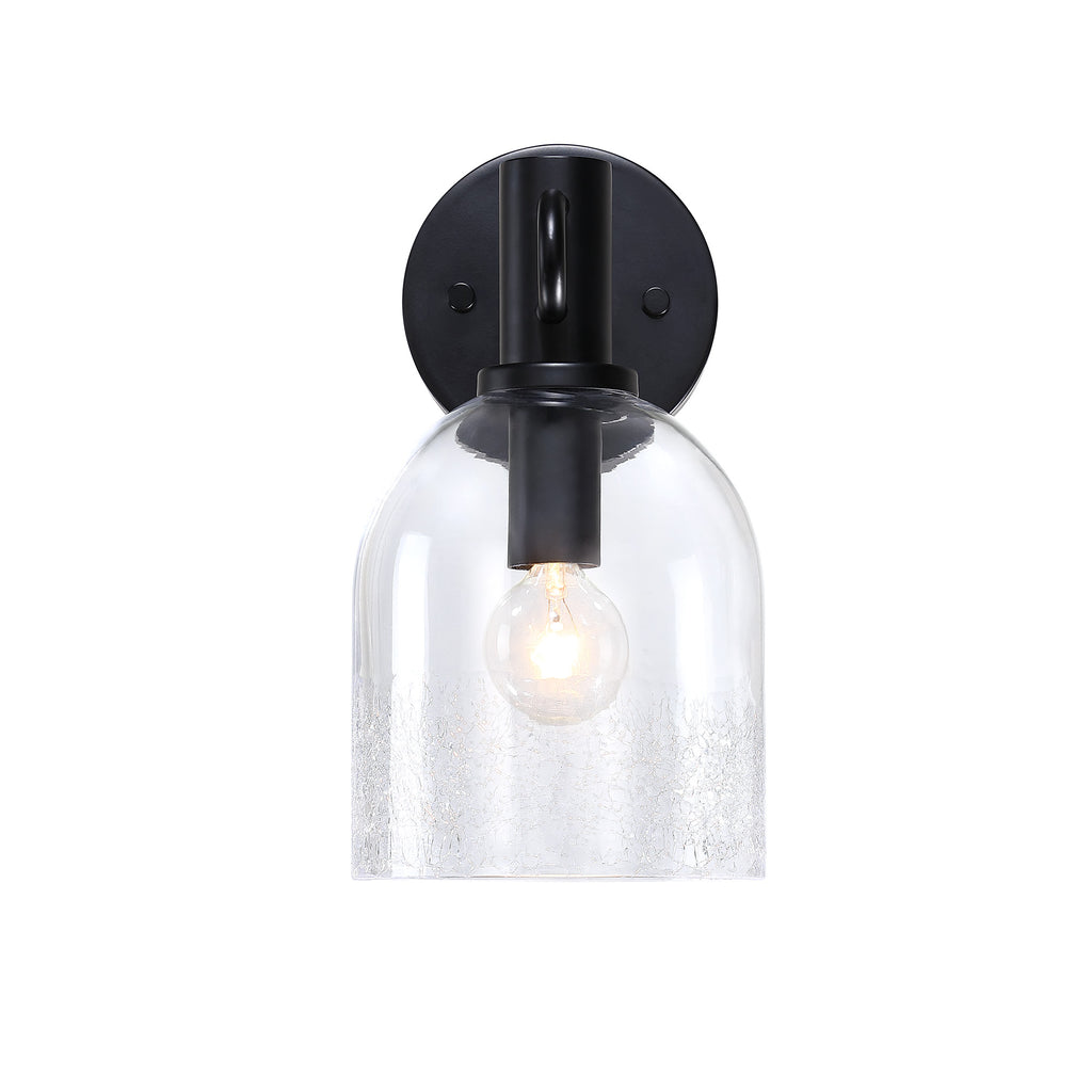 Astra 5.5 in. 1-Light Matte Black Modern Indoor Wall Sconce Light for Bathrooms for Living Rooms