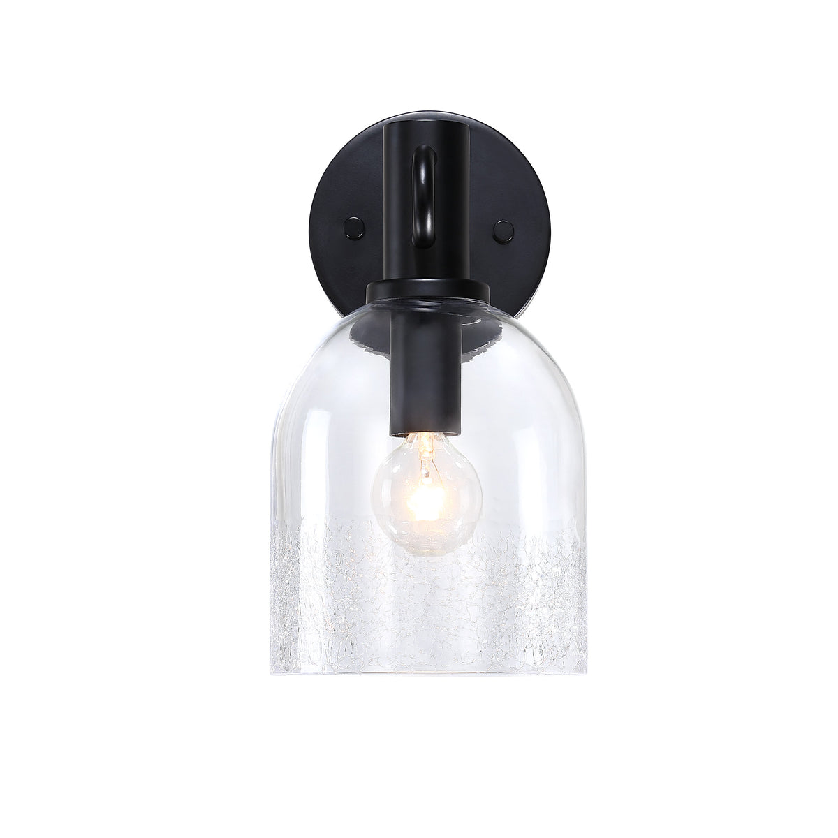 Astra 5.5 in. 1-Light Matte Black Modern Indoor Wall Sconce Light for Bathrooms for Living Rooms