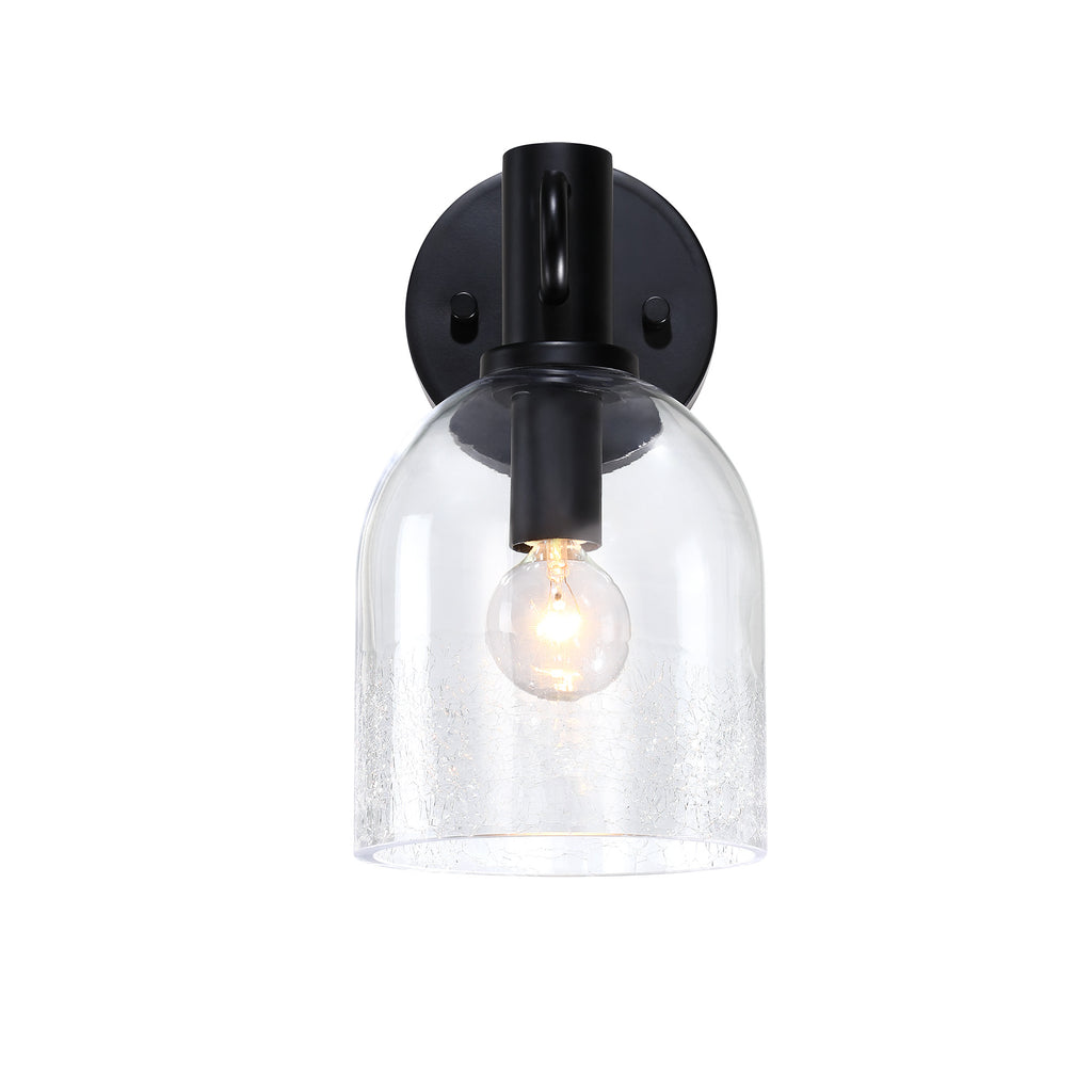 Astra 5.5 in. 1-Light Matte Black Modern Indoor Wall Sconce Light for Bathrooms for Living Rooms