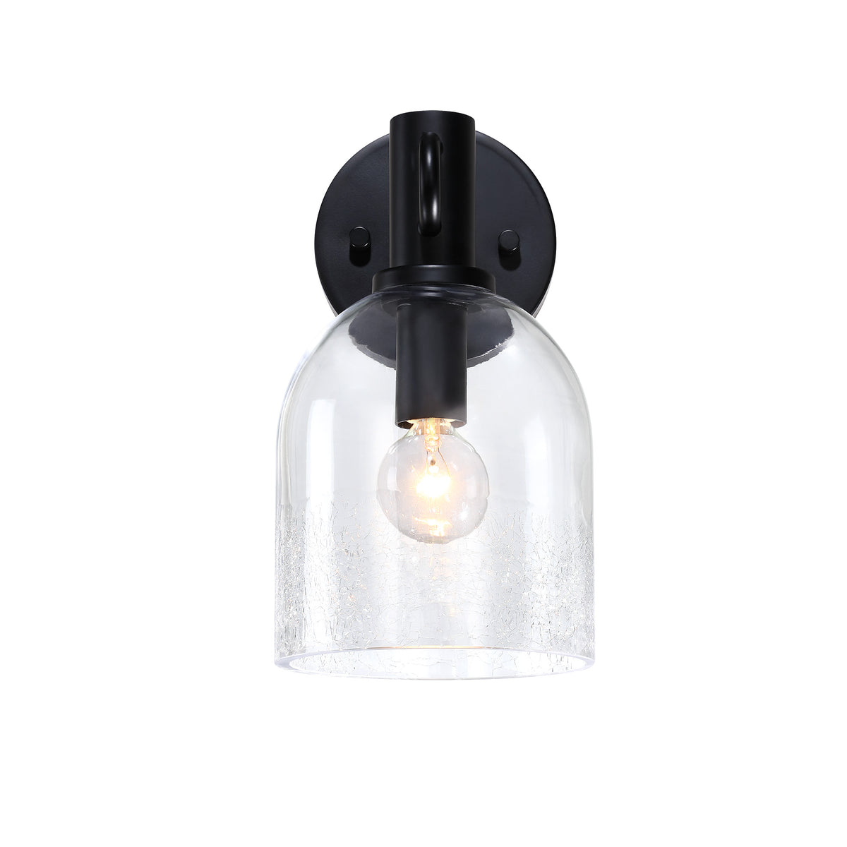 Astra 5.5 in. 1-Light Matte Black Modern Indoor Wall Sconce Light for Bathrooms for Living Rooms