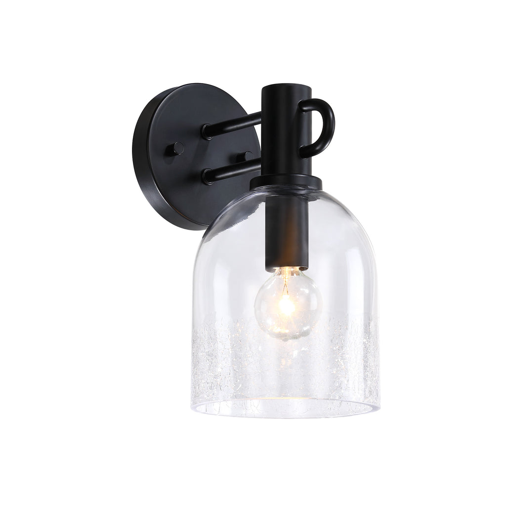 Astra 5.5 in. 1-Light Matte Black Modern Indoor Wall Sconce Light for Bathrooms for Living Rooms