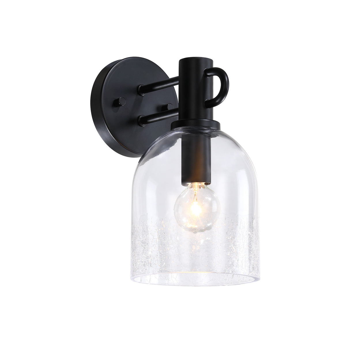 Astra 5.5 in. 1-Light Matte Black Modern Indoor Wall Sconce Light for Bathrooms for Living Rooms