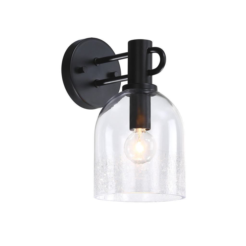 Astra 5.5 in. 1-Light Matte Black Modern Indoor Wall Sconce Light for Bathrooms for Living Rooms