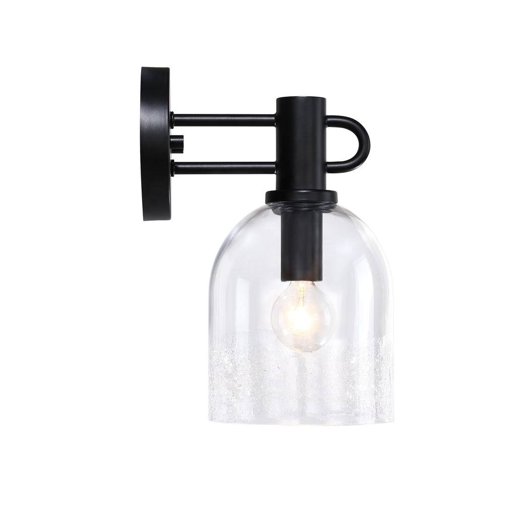 Astra 5.5 in. 1-Light Matte Black Modern Indoor Wall Sconce Light for Bathrooms for Living Rooms