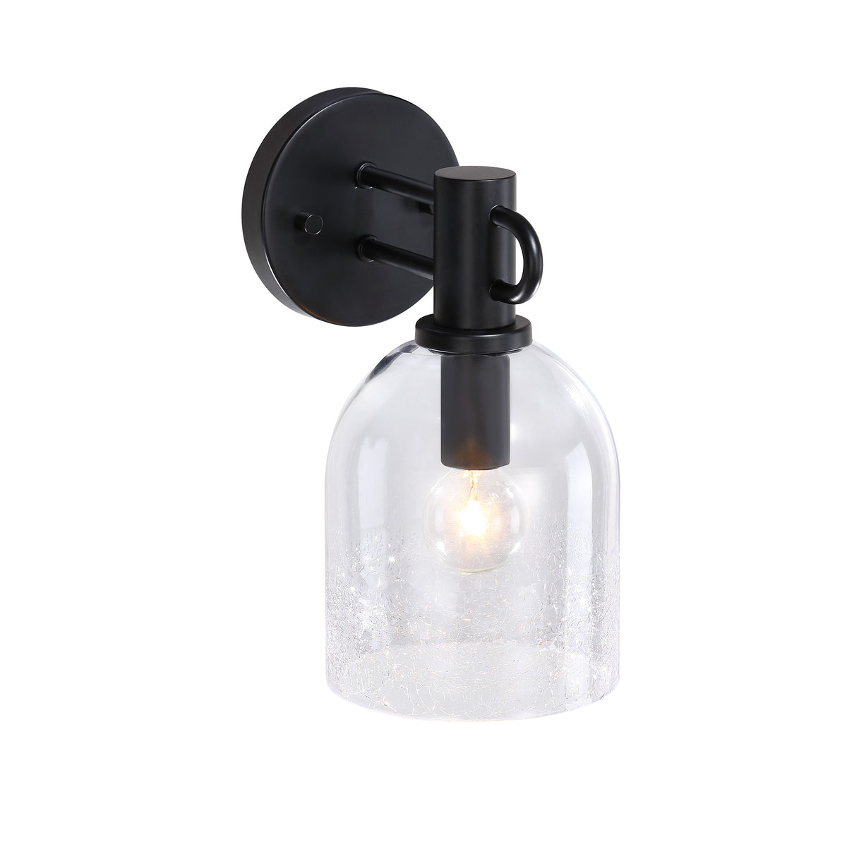 Astra 5.5 in. 1-Light Matte Black Modern Indoor Wall Sconce Light for Bathrooms for Living Rooms
