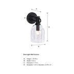 Astra 5.5 in. 1-Light Matte Black Modern Indoor Wall Sconce Light for Bathrooms for Living Rooms