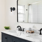 Astra 5.5 in. 1-Light Matte Black Modern Indoor Wall Sconce Light for Bathrooms for Living Rooms