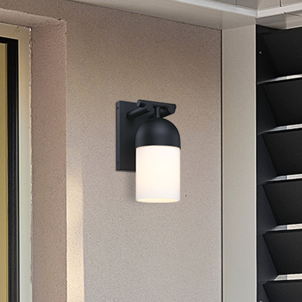 Ever Spring 14 in. 1-Light Black Outdoor Hardwired Wall Light Lantern Porch Sconce No Bulbs Included