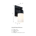 Ever Spring 14 in. 1-Light Black Outdoor Hardwired Wall Light Lantern Porch Sconce No Bulbs Included