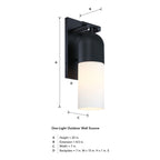 Ever Spring 14 in. 1-Light Black Outdoor Hardwired Wall Light Lantern Porch Sconce No Bulbs Included