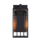 Edgehill 14 in. 1-Light Black Outdoor Hardwired Wall Light Lantern Porch Sconce No Bulbs Included