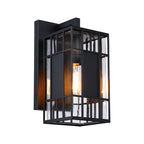 Edgehill 14 in. 1-Light Black Outdoor Hardwired Wall Light Lantern Porch Sconce No Bulbs Included