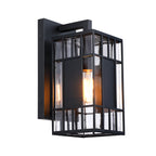 Edgehill 14 in. 1-Light Black Outdoor Hardwired Wall Light Lantern Porch Sconce No Bulbs Included