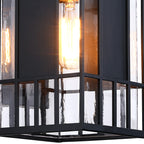 Edgehill 14 in. 1-Light Black Outdoor Hardwired Wall Light Lantern Porch Sconce No Bulbs Included