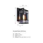 Edgehill 14 in. 1-Light Black Outdoor Hardwired Wall Light Lantern Porch Sconce No Bulbs Included